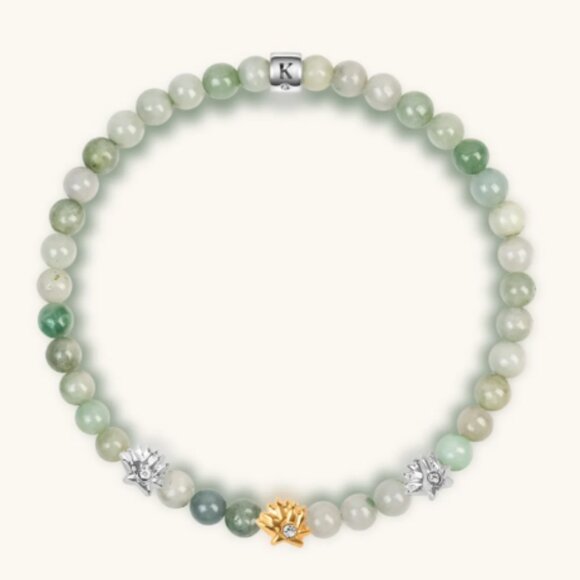 Karma and Luck - Jade Lotus Bracelet - Picture 1 of 3